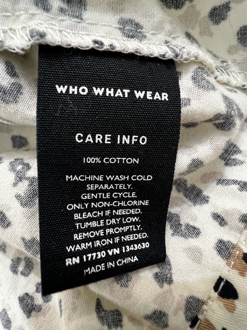Who What Wear Leopard Print Button Front Shirt Dress Cotton Short Sleeve M - Picture 6 of 7